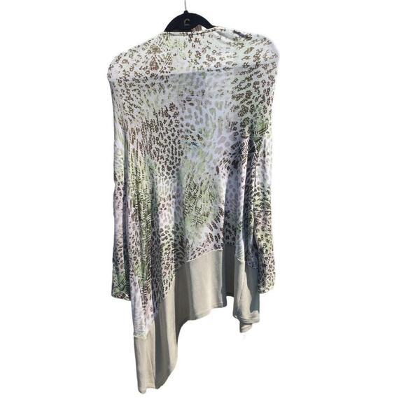 Chicos Travelers Womens Open Cardigan XL Animal Print White Snake Vacation Work - Picture 4 of 8